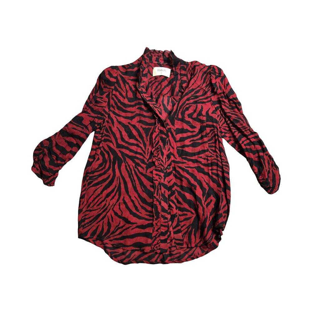 BA&SH Sisco Zebra-Print Red Blouse‎ Size: 1